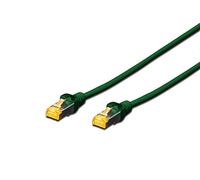 DIGITUS Cable LAN Cat 6A - 0,25m - Cable de red RJ45 - S/FTP Blindado - Compatible con Cat6 y Cat7 - Verde