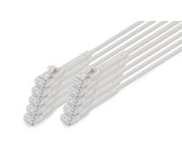DIGITUS Cable LAN Cat 6A - 0,3 m - 10 unidades - Conector flexible - Gris