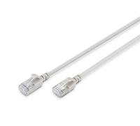DIGITUS Cable LAN Cat 6A - 0,3 m - Versión delgada AWG 32/7 - 10 Gbit/s - Cable de red RJ45 - F/FTP - PoE+ - LSZH - Compatible con Cat-7, Cat-6, Cat-5e - Gris