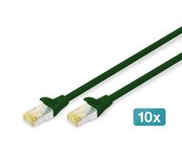 Digitus Cable de red Cat 6A 0,5 m RJ45 S/FTP Blindado 10 piezas Verde