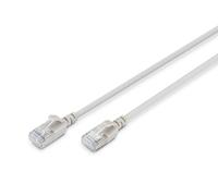 DIGITUS Cable LAN Cat 6A - 10 m - Versión Delgada AWG 32-7 - 10 Gbps - Cable de Red RJ45 - F-FTP - PoE+ - LSZH - Compatible con Cat7, Cat6, Cat5e - Gris