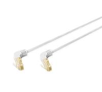 DIGITUS Cable LAN Cat 6A - 15m - Enchufe en ángulo de 90° - Cable de red RJ45 - S/FTP Blindado - Gris