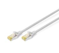Digitus Cable LAN Cat 6A - 1m - Cable de red RJ45 - S/FTP Blindado - Compatible con Cat6 y Cat7 - Gris