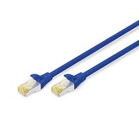 DIGITUS Cable LAN Cat 6A - 2m - Cable de red RJ45 - S/FTP Blindado - Compatible con Cat6 y Cat7 - Azul