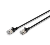 Digitus Cable de red Cat6A delgado 5 m, AWG 32/7, 10 Gbit/s, F/FTP, PoE+, LSZH, Negro
