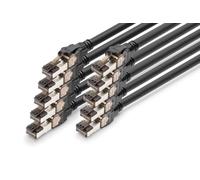 DIGITUS Cable LAN Cat 8.1 - 2 m - 10 unidades - S/FTP - Negro | 40 Gbit/s - PoE++ - AWG 24/7 - LSZH - Cable de red RJ45 (cable de conexión) - Compatible con Cat 6A y Cat 7