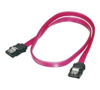 DIGITUS Cable SATA III - 0,3 m - 6 Gbit/s - con cierre de seguridad | SATA 3 - compatible con placas base, discos duros, SSD o unidades ópticas - Rojo