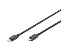 DIGITUS Cable USB-C - 1 m - USB 3.2 Gen2 - 10 Gbit/s - Tipo C a Tipo C | Power Delivery de 100 W - para smartphones, portátiles y tabletas - Negro