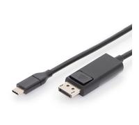 USB Type-C adapter cable, Type-C to DP M/M, 2.0m, 4K/60Hz, 32,4 GB, bl, gold