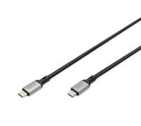 DIGITUS Cable USB-C - USB 4.0 - 1 m - 40 Gbps - Vídeo 8K 60 Hz, 4K 60 Hz - 240 W Power Delivery 3.1 - Compatible con Thunderbolt 3 - Negro