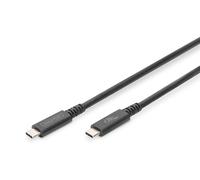 DIGITUS Cable USB-C - USB 4.0 - 1 m - 40 Gbps - Vídeo 8K 60 Hz, 4K 60 Hz - 240 W Power Delivery 3.1 - Negro