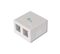 DIGITUS Caja de conexiones - 2 puertos - Para módulos Keystone - Punto de consolidación Caja empotrable - Modular - Caja de red - Blanca