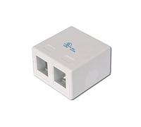 DIGITUS Caja de conexiones - 2 puertos - Para módulos Keystone - Punto de consolidación Caja empotrable - Modular - Caja de red - Blanca