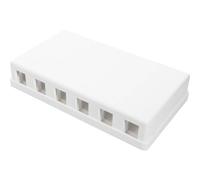 DIGITUS Caja de conexiones - 6 puertos - para módulos keystone - carcasa para montaje en superficie de punto de consolidación - toma de red - blanco