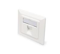 DIGITUS Caja de derivación modular para módulo Keystone - 1 puerto - Salida en ángulo de 45 grados - Con tapa de protección contra el polvo - Capacidad de diseño limitada - Caja vacía - Blanco