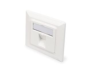 DIGITUS Caja de derivación modular para módulo Keystone - 1 puerto - Salida en ángulo de 45 grados - Con tapa de protección contra el polvo - Capacidad de diseño limitada - Caja vacía - Blanco