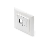 Face plate for Keystone Modules, straight 50x50 central plate, 80x80 frame, 2xkeystone