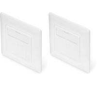 DIGITUS Caja de derivación modular para módulos Keystone - 2 puertos - Ángulo de 45 grados - Compatible con diseños - Con tapa de protección contra el polvo - Juego - Caja vacía - Blanco RAL9003