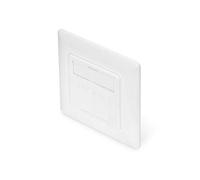 DIGITUS Caja de derivación modular para módulos Keystone - 2 puertos - Ángulo de 45 grados - Compatible con diseños - Con tapa de protección contra el polvo - Juego - Caja vacía - Blanco RAL9003