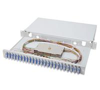 DIGITUS Caja de Empalme de Fibra óptica 24 acopladores - SC - OS2-1U - 19 Pulgadas - monomodo dúplex - con Casete de Empalme - Montaje en Bastidor