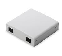 DIGITUS Caja de empalme Professional FO FTTH ,86x86 mm,para 2 empalmes para montaje en pared, para SC / SX o LC / DX