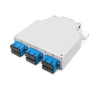 DIGITUS Caja de fibra óptica para carril DIN, OS2, equipada, con adaptador SC y pigtail