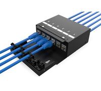DIGITUS Caja de Punto de Consolidación - para Seis Módulos Keystone y Cables de Red - Gestor de Cables Inteligente - Grado de Protección IP20 - Montaje en Pared y Techo - Negro