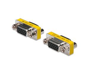 DIGITUS Cambiador de género HD D-Sub 15 - Adaptador VGA - Conector de 15 clavijas - De enchufe a enchufe - Carcasa metálica
