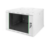 DIGITUS Armario de Red, Rack de 19 Pulgadas, 7U, Montaje en la Pared, Profundidad 600 mm, Capacidad de Carga 100 kg, Serie Unique, Gris