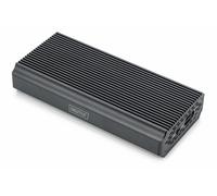 DIGITUS Carcasa Externa M.2 - USB 4.0 - 40 Gbit/s - Admite SSD NVMe de hasta 8 TB - para SSD 2230/2242/2260/2280 - Sin Herramientas - Carcasa de Aluminio - Gris