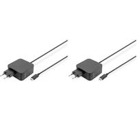 DIGITUS Cargador 65 W - con Cable de Carga USB-C - Cargador rápido Power Delivery (PD 3.0) - para MacBook Pro/Air, Lenovo, ThinkPad, HP, DELL, ASUS, Acer y Dispositivos móviles - Negro (Paquete de 2)