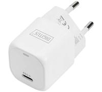DIGITUS Cargador Universal 20 W - 1 Puerto USB-C - Cargador rápido Power Delivery (PD 3.0) - para iPhone, iPad, Samsung Galaxy, Pixel, Xiaomi, Motorola, Huawei - Indicador LED de Carga - Blanco