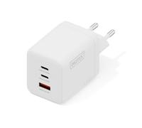 DIGITUS Cargador USB GAN II - 2X USB-C y Tipo A - 3 Puertos - hasta 100 W - Cargador rápido - Apto para teléfonos móviles, tabletas, Relojes Inteligentes y Auriculares Bluetooth - Blanco