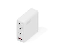 DIGITUS Cargador USB GAN II - 3X USB-C y Tipo A - 3 Puertos - hasta 140 W - Cargador rápido - Apto para teléfonos móviles, tabletas, Relojes Inteligentes y Auriculares Bluetooth - Blanco