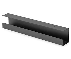 DIGITUS Carril de gestión de Cables - Montaje Debajo de la Mesa - para Cables, regletas de enchufes - gestión de Cables, Soporte de Cables, Bandeja de Cables - 60 x 7,6 x 11,4 cm - Negro