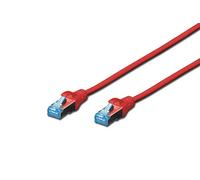 DIGITUS CAT 5e SF-UTP Patch Cable, 1m, Network LAN DSL Ethernet Cable, PVC, AWG 26/7, Red