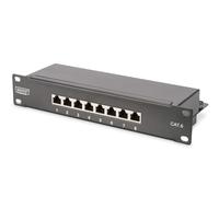DIGITUS Cat-6 Patch Panel - 8 puertos - Tomas RJ45 - Montaje en rack de 10 pulga