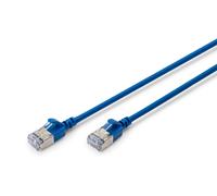Cable de parcheo slim RJ45-RJ45, Cat. 6A, F/FTP, AWG 32/7, LSOH, 0.3 m, azul