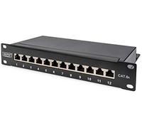 Digitus cat-6a patch panel - 12 puertos - tomas rj45 - montaje en rack