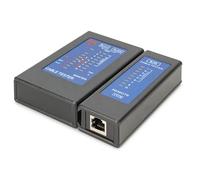 DIGITUS comprobador de Cables de Red - para Cables RJ45 y RJ11 - con comprobador PoE - detección de apantallamiento - para Cables Cat 5, Cat 5e, Cat 6 y Cat 6A - Negro