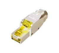 DIGITUS Conector de red Cat 6A - Blindado - Montaje sin herramientas | 500 MHz - 10GBase-T - 10 Gbit/s - AWG 27/7 a AWG 22/1 - Conector de campo RJ45 Cat6A