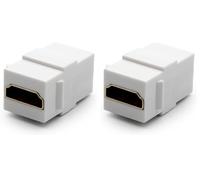 DIGITUS Conector Keystone HDMI 2.0 - hembra a hembra - Módulo Keystone para paneles de conexión y cajas de conexión - Blanco puro (RAL 9003) (Paquete de 2)