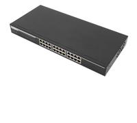 Conmutador de red DIGITUS Gigabit Ethernet - 19 pulgadas - 24 puertos - Auto MDI / MDI-X - Half- / Full-Duplex - Negro