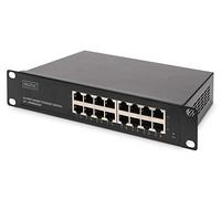 DIGITUS Conmutador de Red - 10 Pulgadas, 1U - 16 Puertos - No gestionado