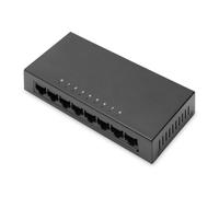 DIGITUS Conmutador de red Fast Ethernet de 8 puertos - No gestionado - 8x Puertos RJ45 - 10/100 Mbps - Auto-MDI/MDI-X - Plug & Play - negro
