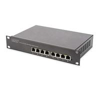 DIGITUS Conmutador de Red Gigabit Ethernet - 10 Pulgadas - 8 Puertos - No gestionado - Backplane 16 Gbps - Auto MDI/MDI-X - Negro