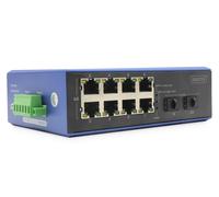 DIGITUS Conmutador de Red PoE - 10 Puertos Gigabit Ethernet - 8X RJ45 + 2X SFP -