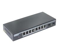 DIGITUS Conmutador de Red PoE Gigabit Ethernet de 10 Puertos - L2 Gestionado - 8x RJ45 - 2x SFP-Uplinks - 86W PoE presupuesto - 10/100/1000Mbps - negro