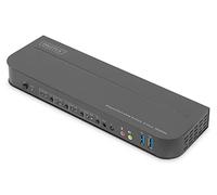 DIGITUS Conmutador KVM, 4 puertos, 4K60Hz, 4 entradas DP, 1 salida DP/HDMI