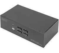 Digitus Conmutador KVM 4 puertos Doble pantalla 4K DisplayPort